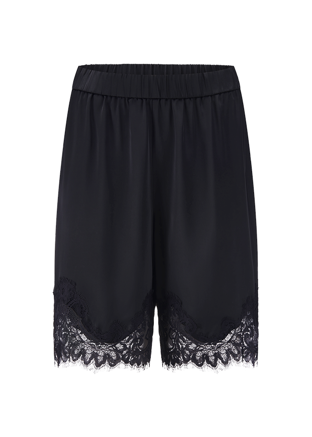 shorts, Seide, Schwarz, SpitzeKante, elastischer Bund