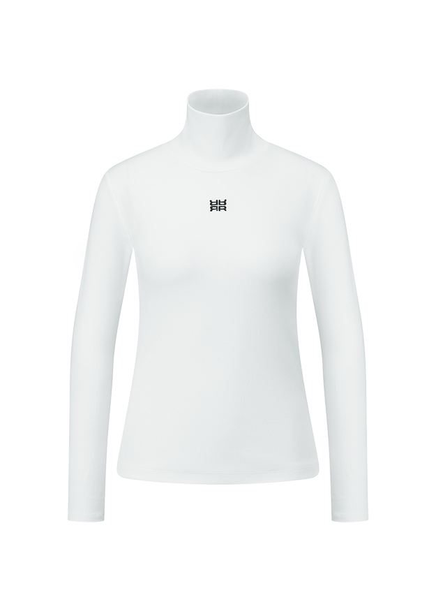 Langarmshirt, Rollkragen, Weiß, Kleidung, Top