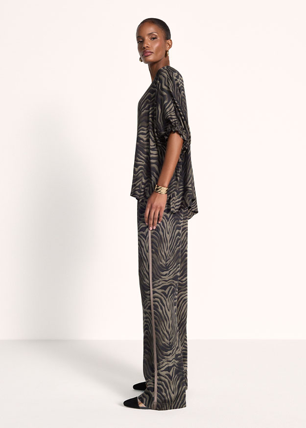 Zebra Muster, Hose, Übergröße, Lounge-Set, Damenmode