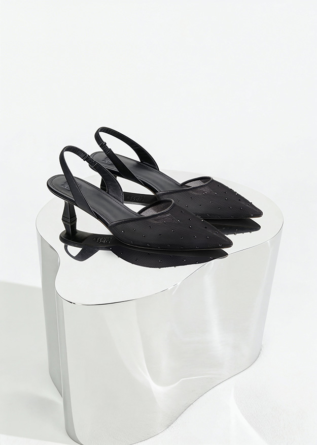 Schuhe, Pumps, Slipper, Slingback, Druckmuster