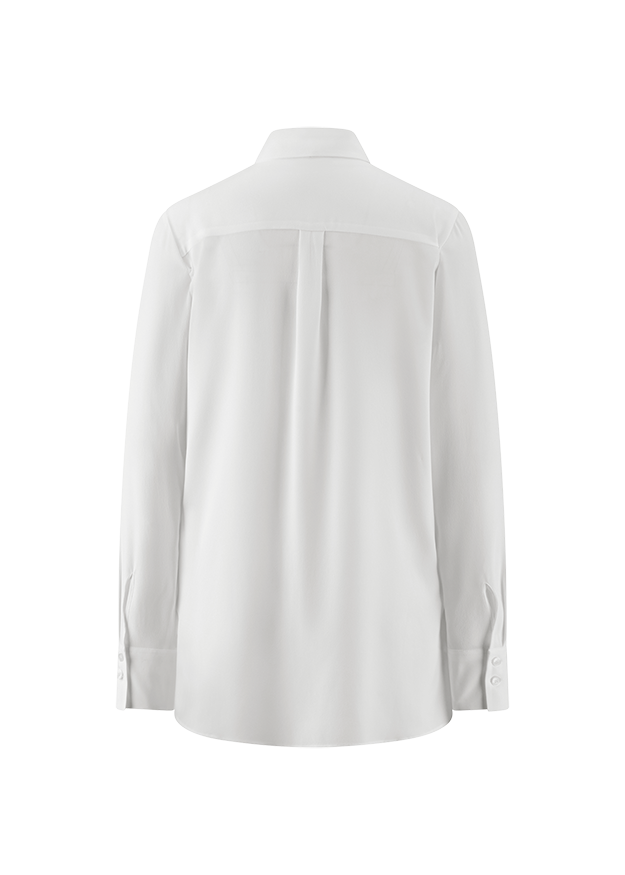 Herrenhemd, Langarmhemd, weiß, Button-down-Kragen, Rückenfalte