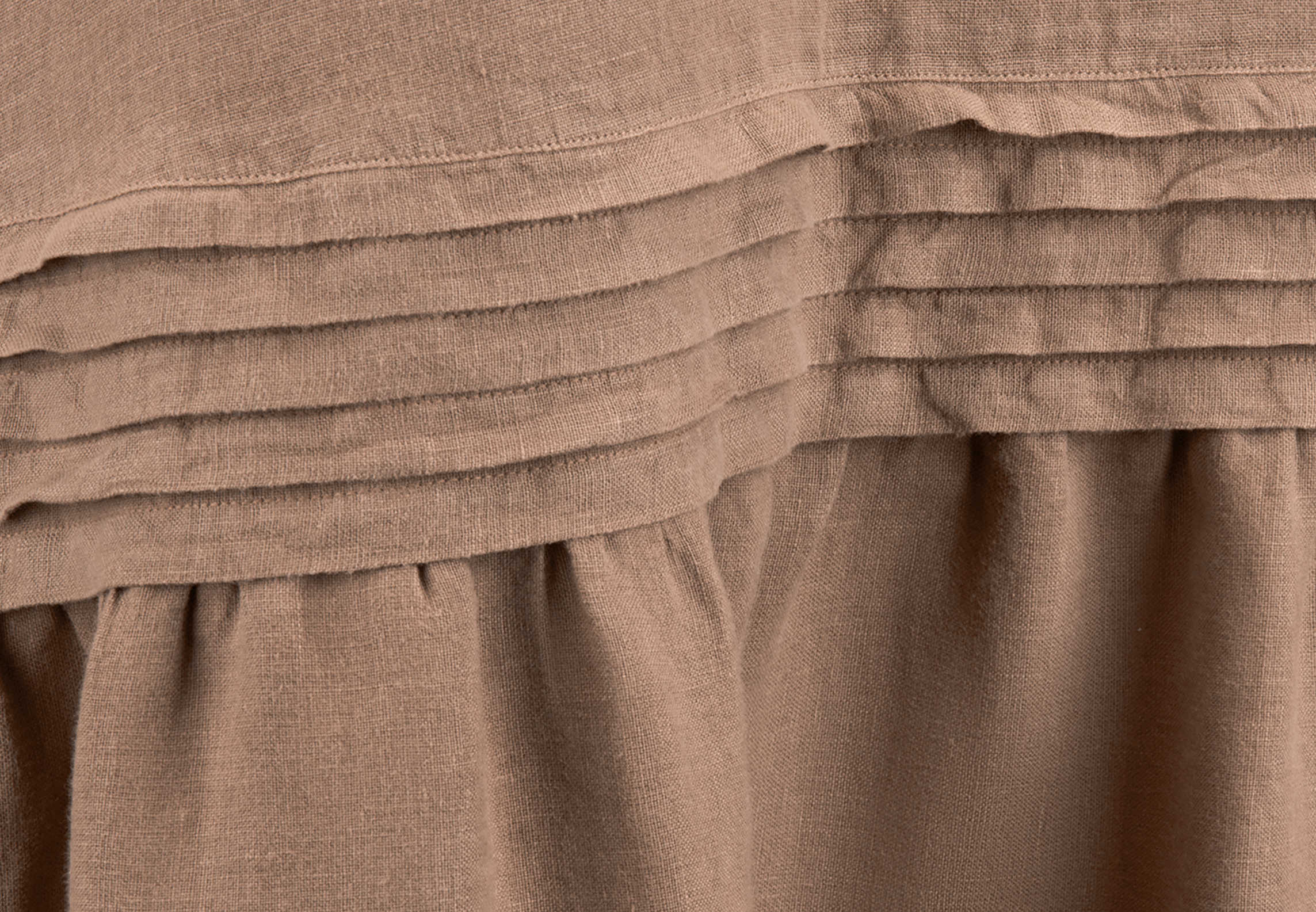 Garnitur, Rüschen, Stoff, Baumwolle, Beige
