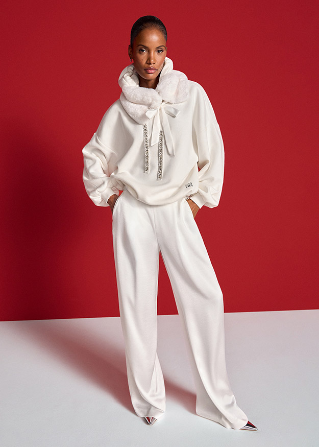 Oversized Hoodie, Fleece Hood, Weiße Sweatsuit, Entspannte Passform, Kordeln