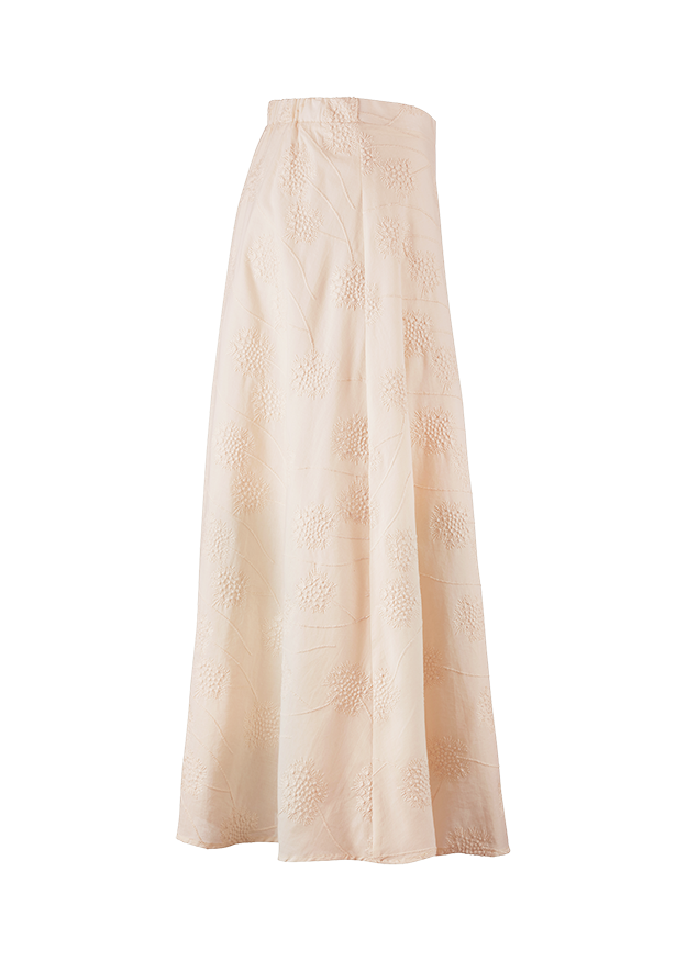 Maxi-Kleid, Spitze/Stickerei, Palazzo/Lockere Passform, Wunschfarbe: nude, Knitter/Blumenmuster