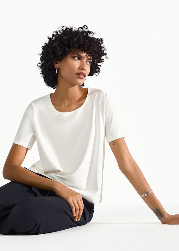 Shirt with Round Neckline