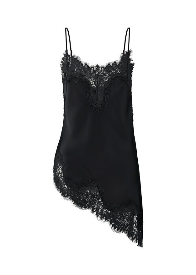 Nachtkleid, Nachthemd, Spitze, Schwarz, Spitzebesatz