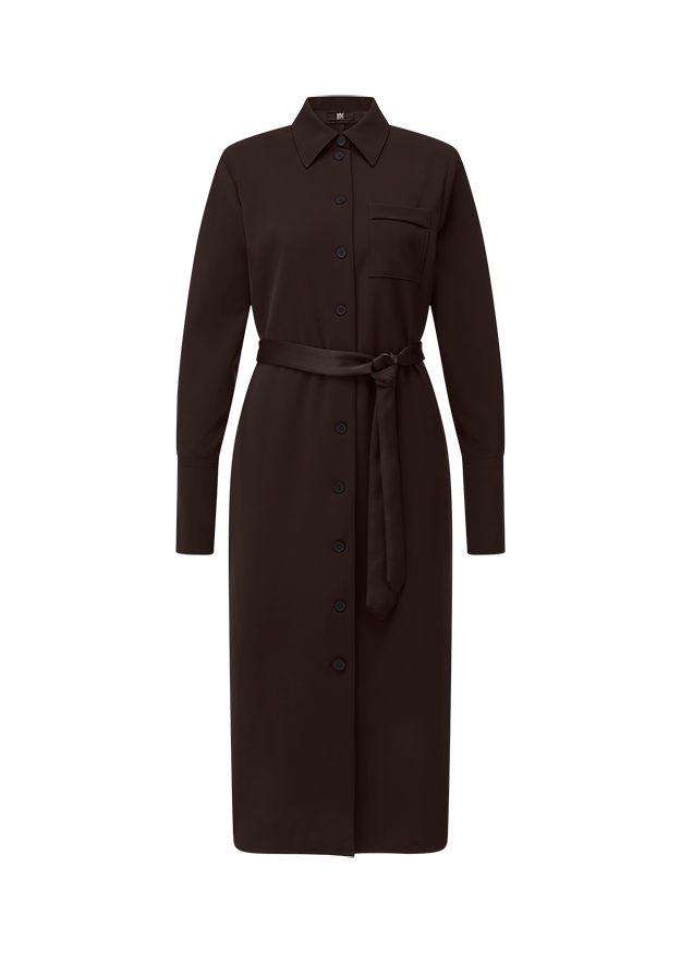 duster coat, brauner Mantel, Knopfverschluss, gürtel, Kragenmantel