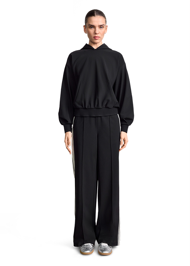 Hoodie, Sweatshirt, Oversized, Schwarz, Hose