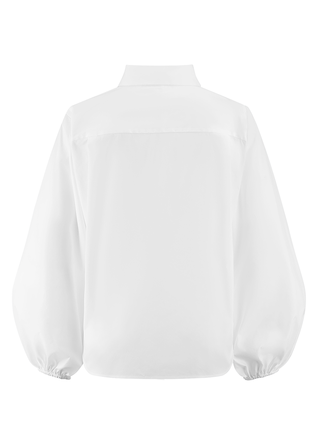 weiss, Bluse, langarm, Rückansicht, Kragen