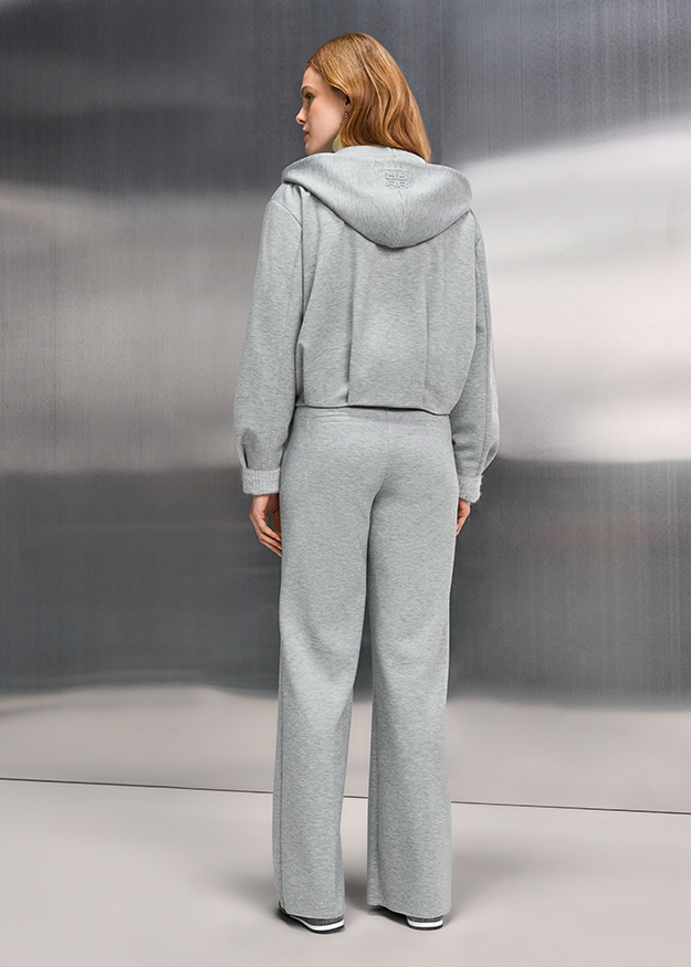 hoodie, sweatpants, gray, loungewear, backview