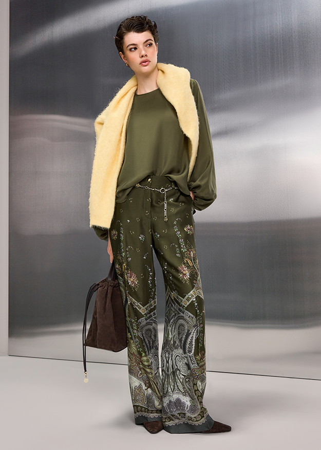 Hose, Palazzo, Paisley Muster, Seide?, Kräftige Farbe?
