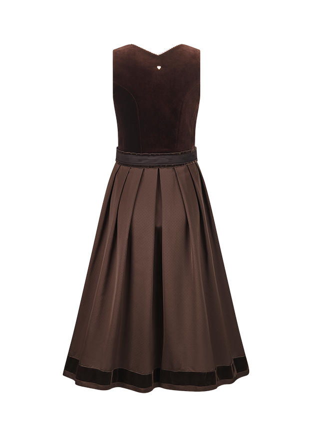 Kleider, Kleid, Samtoberteil, Taillengürtel, Midi-Kleid