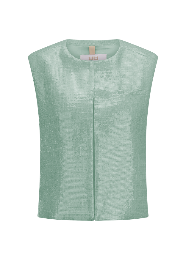 Sequin Top, Kunstseide, Oberteil mit Pailletten, Schimmerndes Top, Lackiertes Brustteil