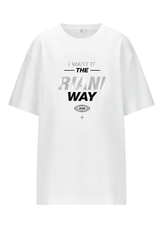 Tee, T-Shirt, Weiß, Print, Riani Way
