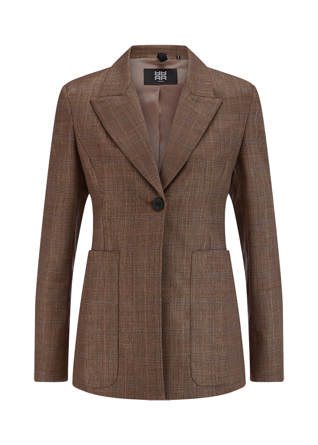 Blazer, Glencheck, Ein-Knopf, Reverslapel, Taschen