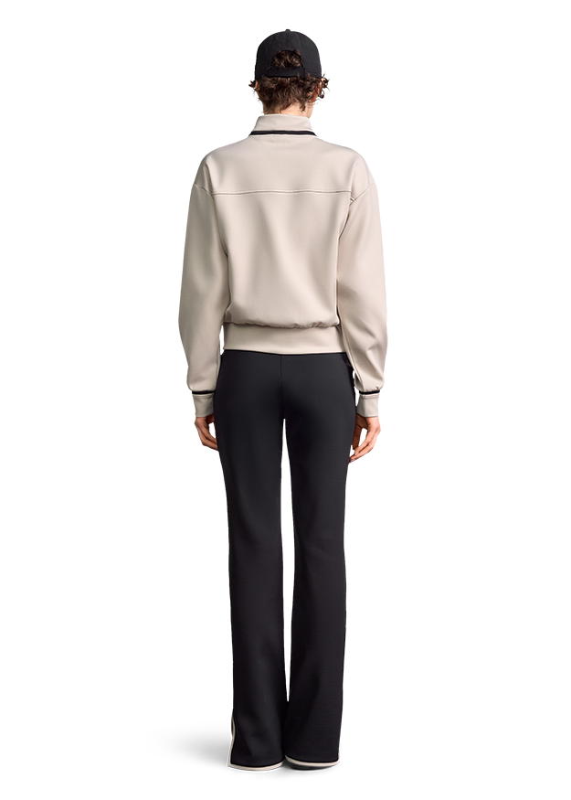 Sweatshirt, Beige, Rundhals, Langarm, Rückansicht