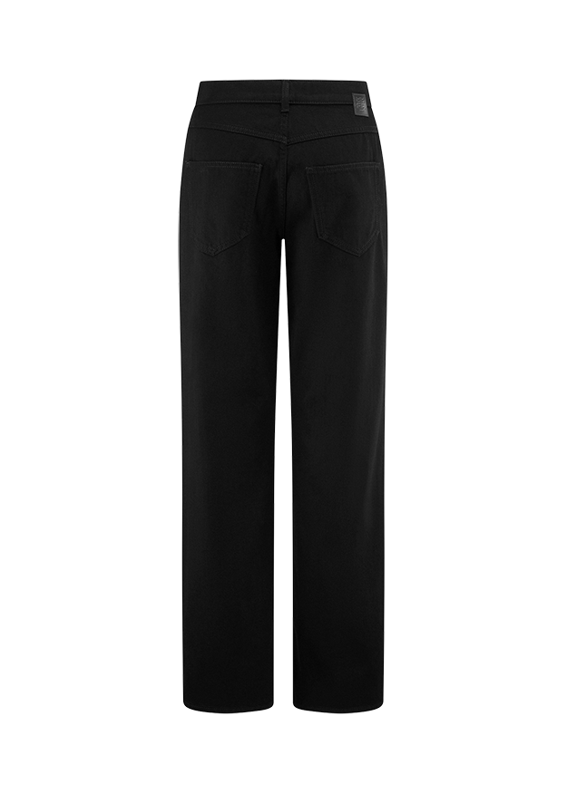 Hose, Jeans, Schwarz, Backpockets, Gerade Passform