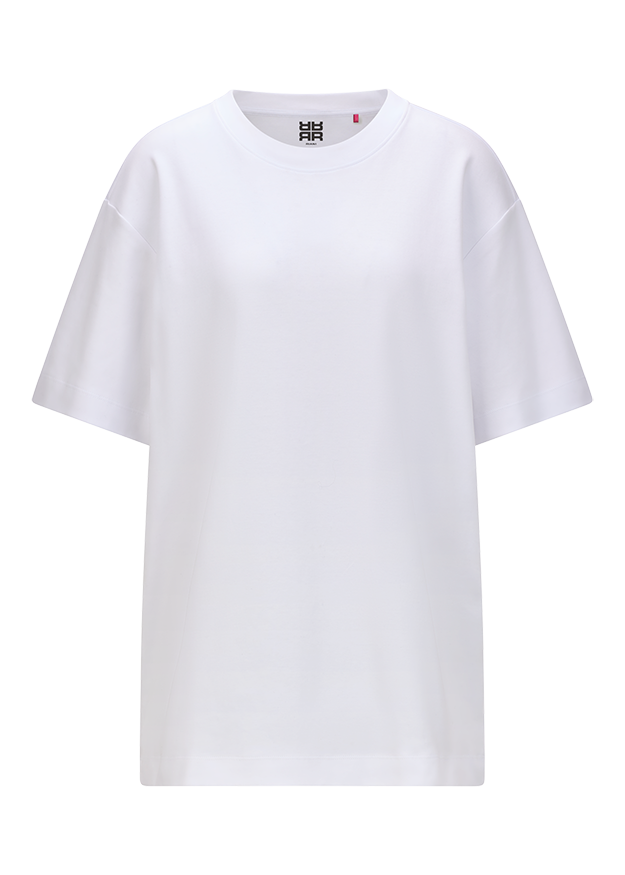 T-Shirt, Weiß, Kurzarm, Rundhals, Einfache Silhouette