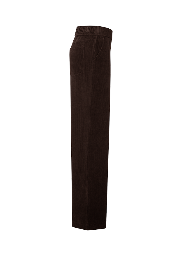 Corduroy pants, Braune Hose, Elastischer Bund, Seitliche Tasche, Straight leg