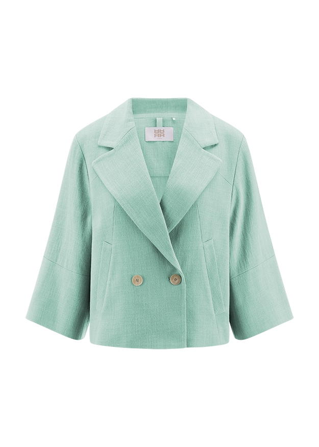 Blazer, Jacket, Mint grün, Doppelreihig, Reverskragen