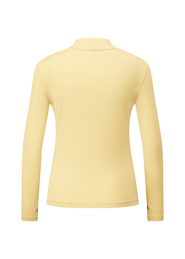 Langarmshirt, Kleideroberteil, Beige, Rundhalsausschnitt, Einfarbig