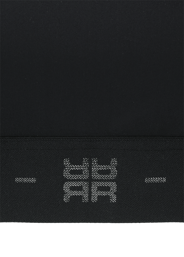 schwarz, elastischer Bund, Naht, Logo, minimal
