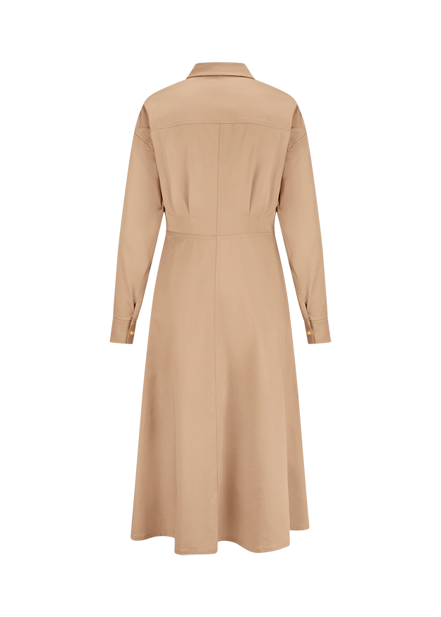Trenchcoat, Knielang, Beige, Knopflex, Rückenansicht