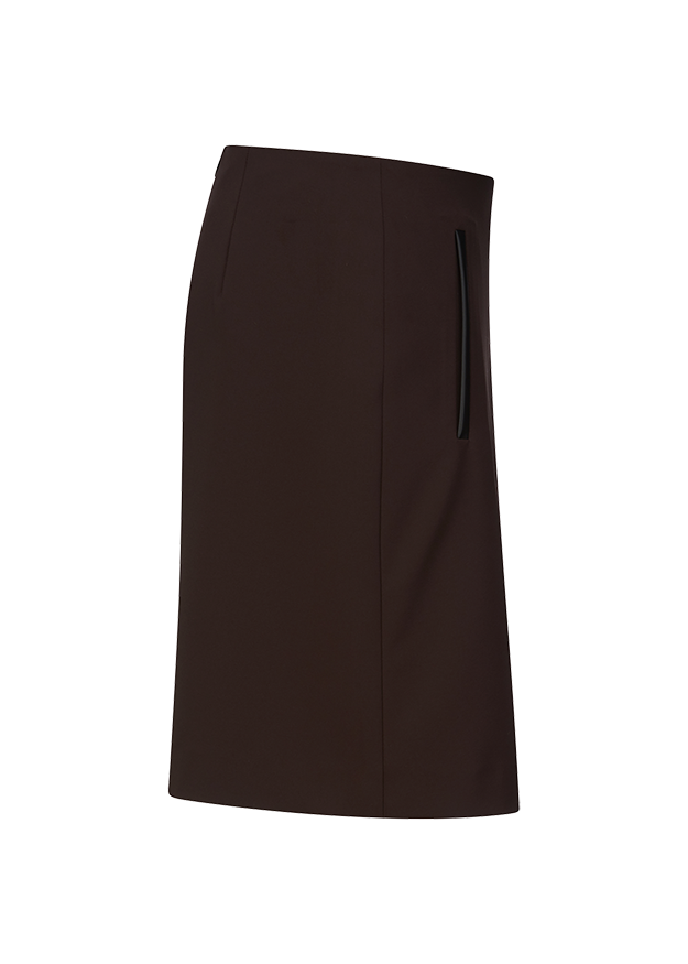 rock, midikleid, kleid, kohlebraun, seitliche tasche