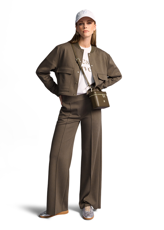 Wide Fit Trousers made from Scuba Fabric Wide Fit Trousers made from Scuba Fabric