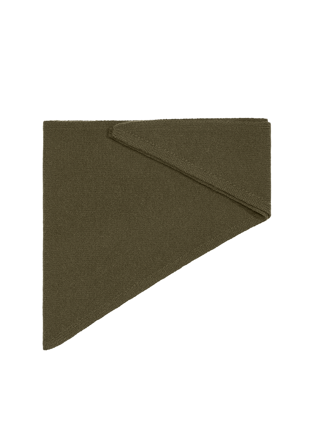 khaki, Schal, Knit-Flecht, Uni-Farbe, Dreieckskante
