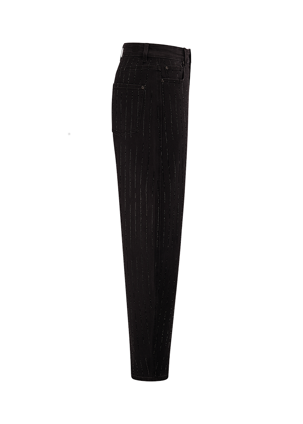 schwarze Hose, Nadelstreifen, Jeans, lange Hose, Gesäßtaschen