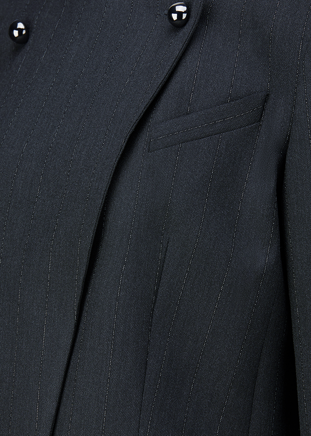 Anzug, Nadelstreifen, Hemdfleck, Brusttasche, Knopfdetails