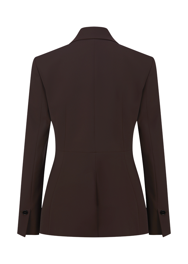 Blazer, Jacket, Dunkelbraun, Langarm, Strukturierter Schnitt