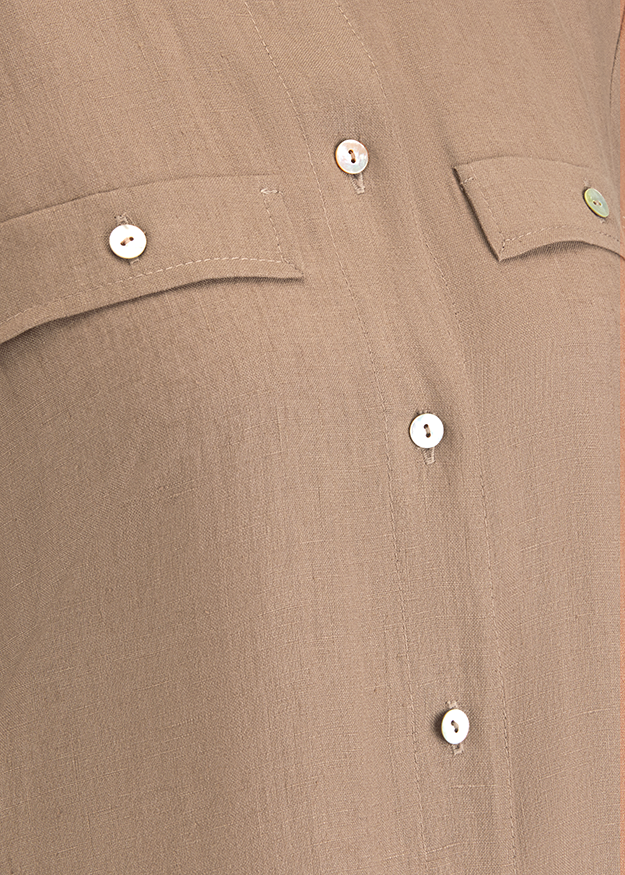 Mantel, Leinen, Hemd, Khaki