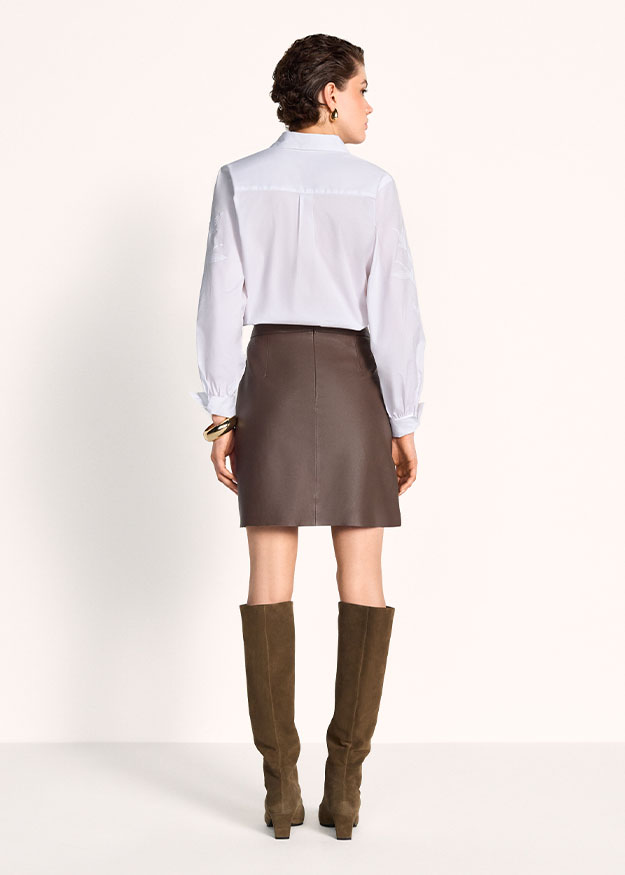 Bluse, Langarm, Hemdbluse, Weiß, Kragen