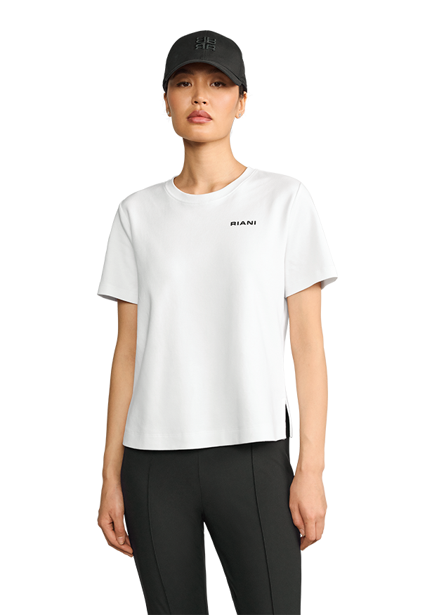 T-Shirt, Weiß, Kurzarm, Rundhalsausschnitt, Logo vorne