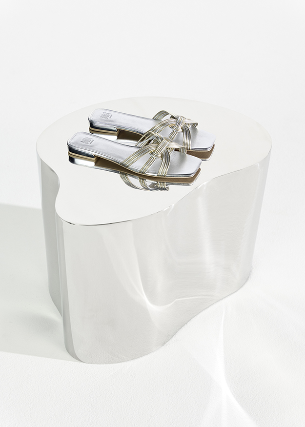 Schuhe, Sandalen, Slipper, Sandaletten, Metallic