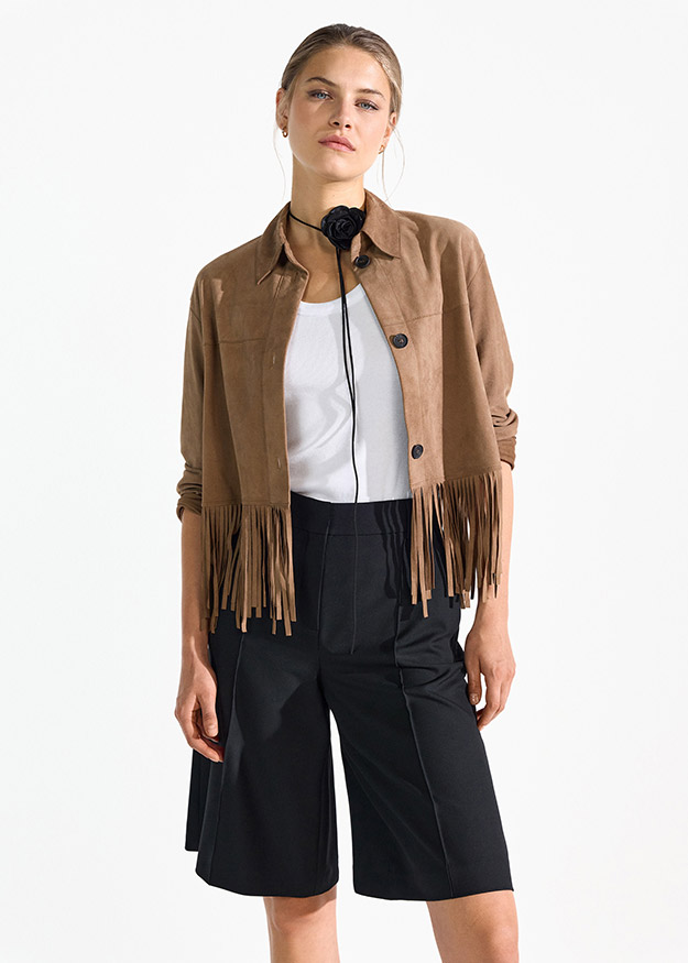 Mantel, Jacke, Blazer, Kurze Hosen, Person