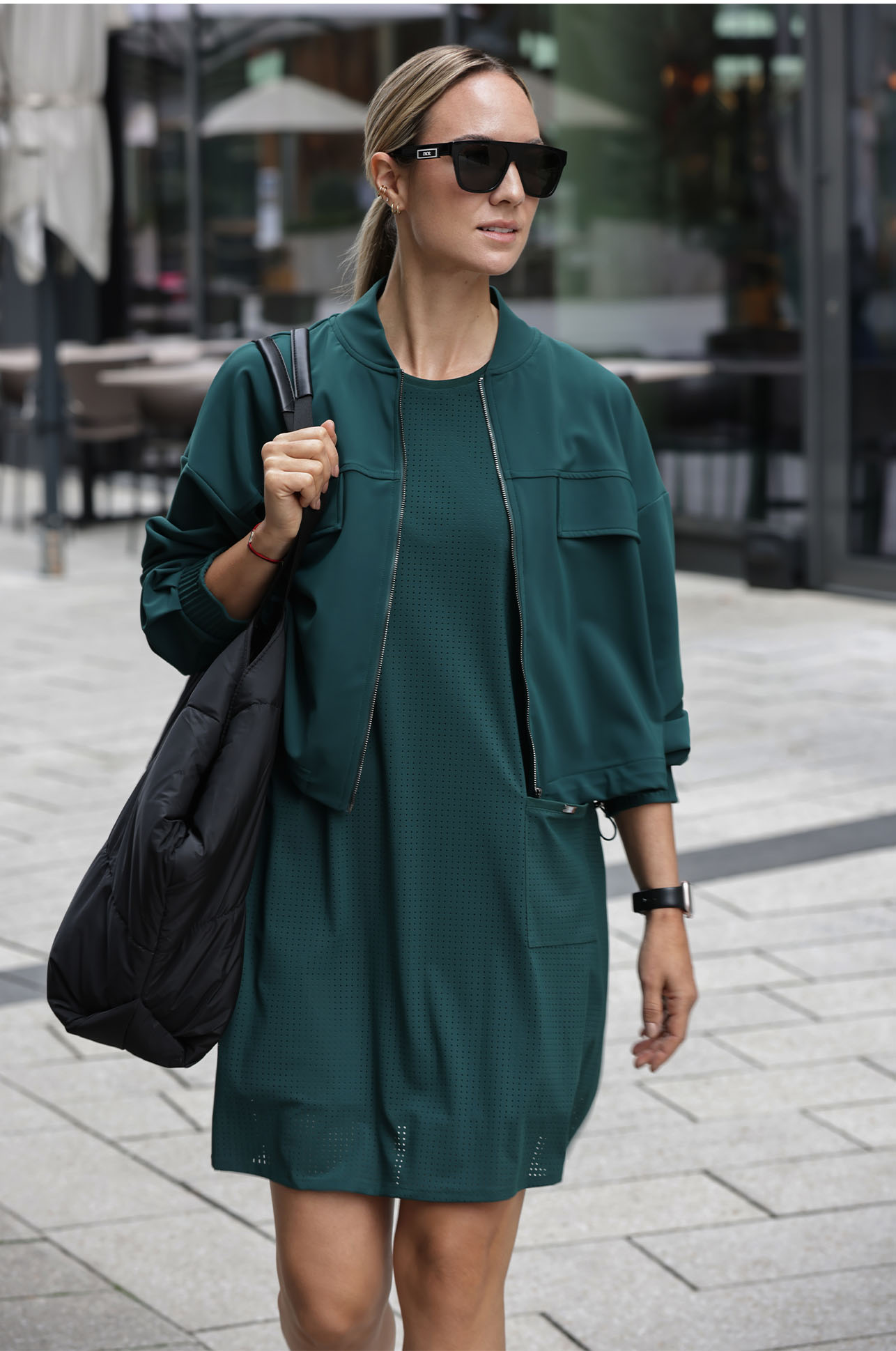 Kleid, Jacke, Grün, Perforation, Universeller Stil