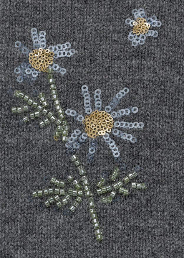 knit, Pullover, Blumenstickerei, Sequins, Mustern