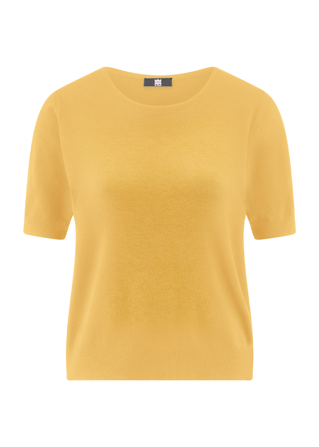 Top, Strickware, Pullover, Kurzarm, Gelb