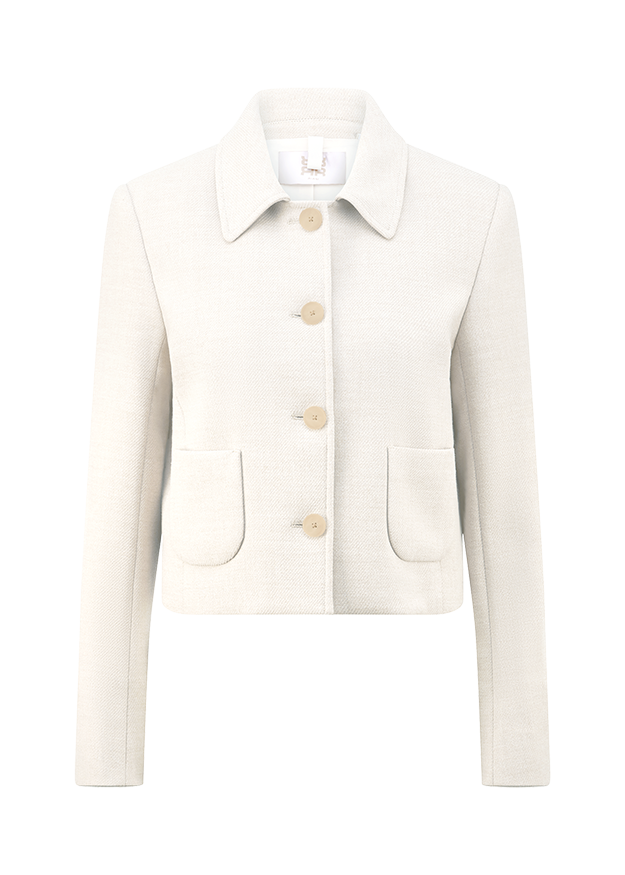 Kurze Jacke mit Hemdkragen 