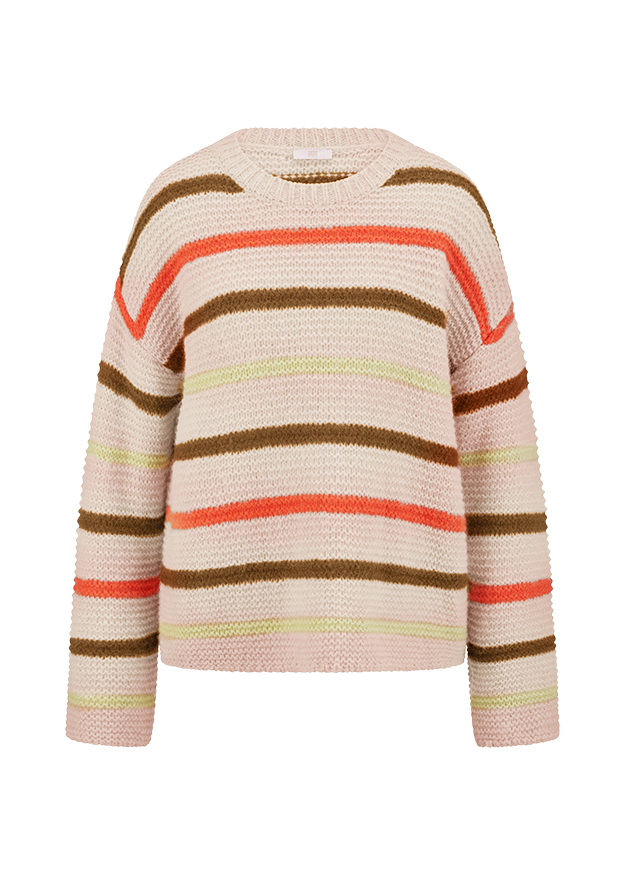 Strickpullover, Oversized, Streifen, Rosa, Weiß?