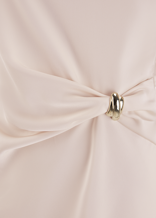 Knoten, Garnitur, Metall-Klammer, Beige, Kleidungsdetail