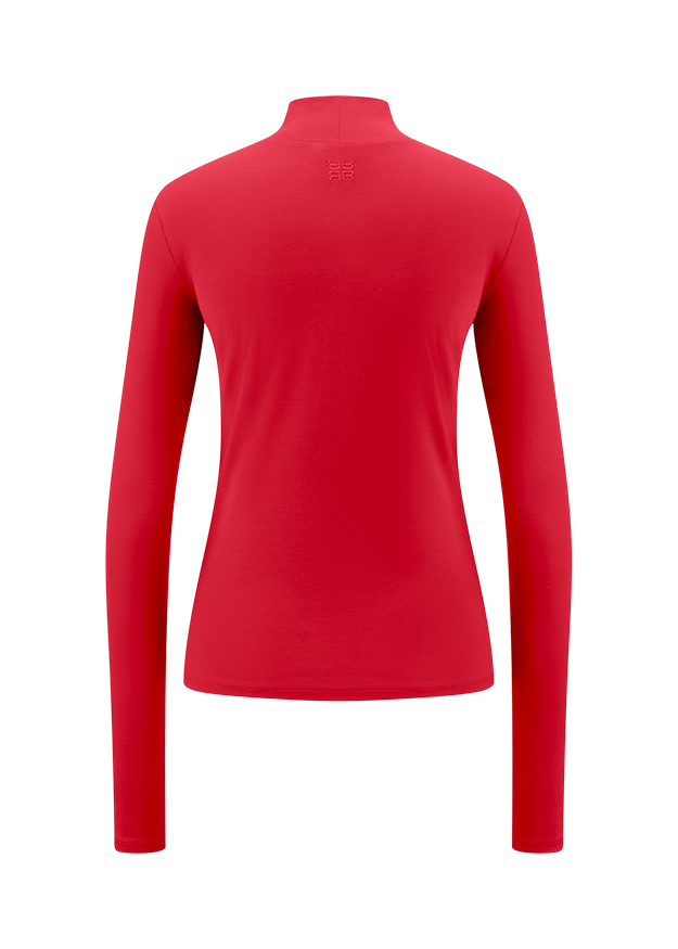 Rotes Langarmtop, Rotes Langarmshirt, Langarmoberteil, Rotes Oberteil, Rotes Shirt