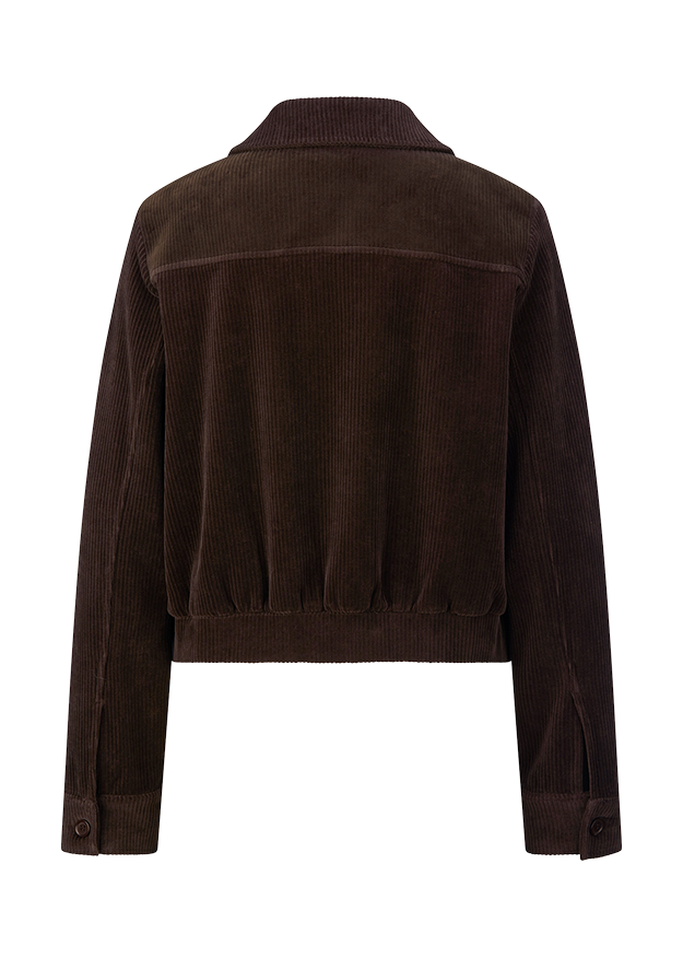 Kordelcord, Jacke, Braun, Kragen, Langarm