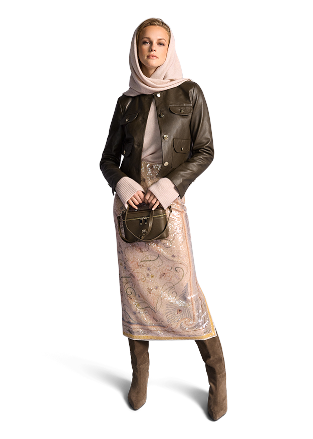 Midi Skirt with Sequins