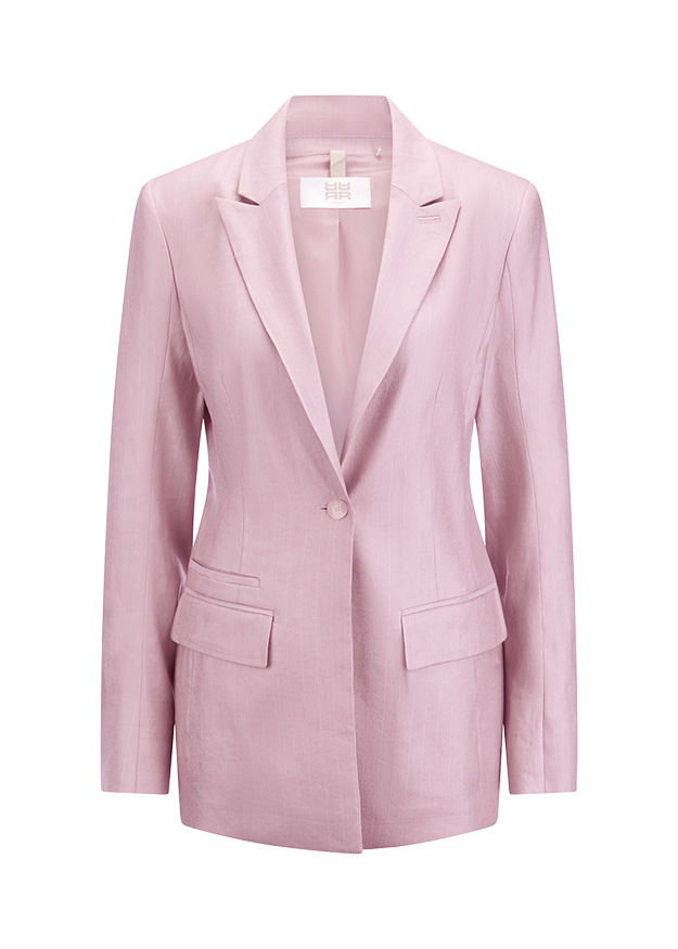 Blazer, Lässiger Blazer, Ein-Knopf, Pinke Farbe, Hose nicht vorhanden
