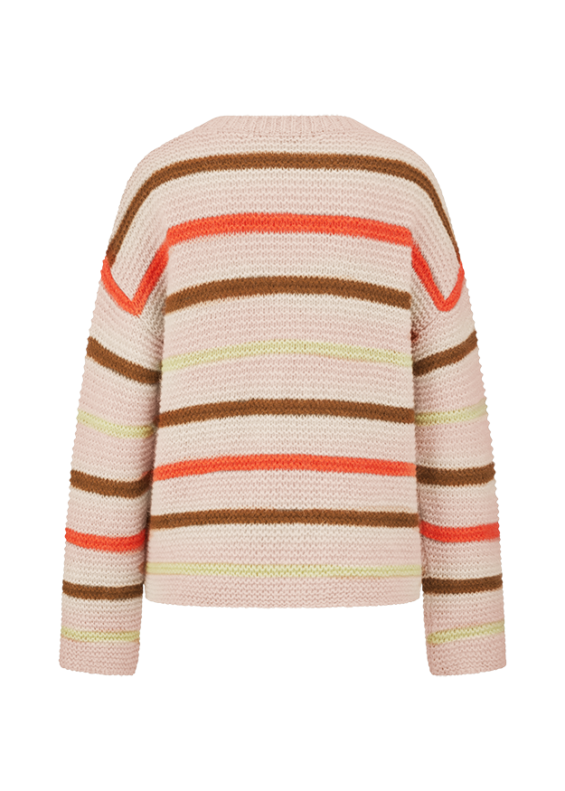 Pullover, Strickjacke, Streifen, Pink, Knitted