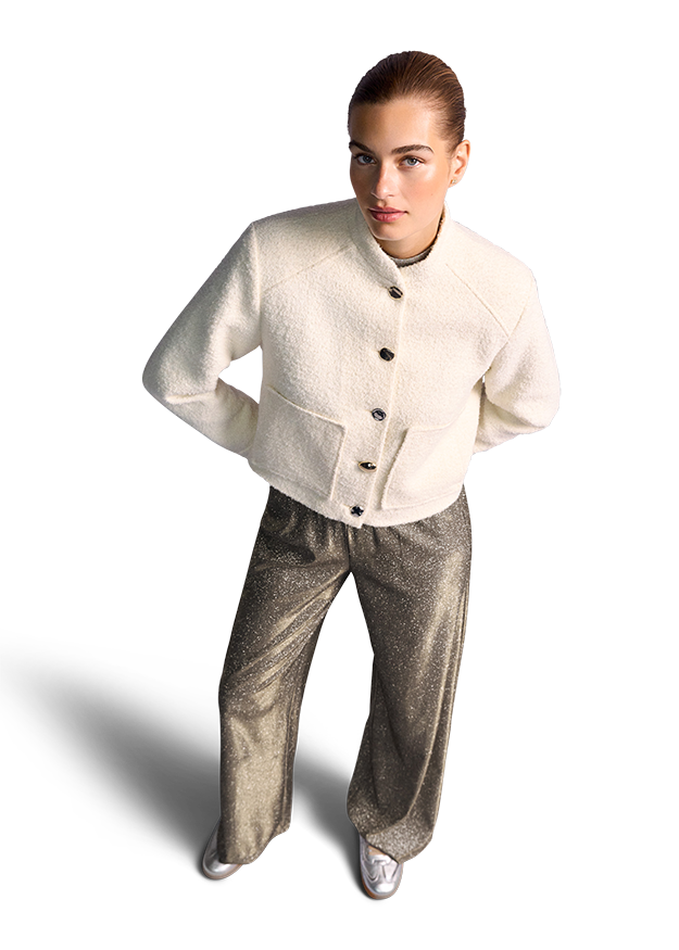 Bouclé Jacket with Buttons